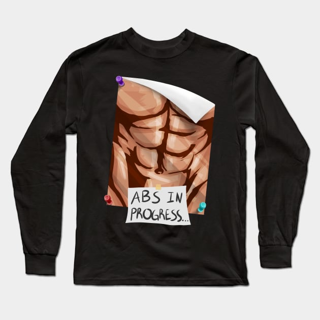 Abdominal Muscles At Work Long Sleeve T-Shirt by SinBle